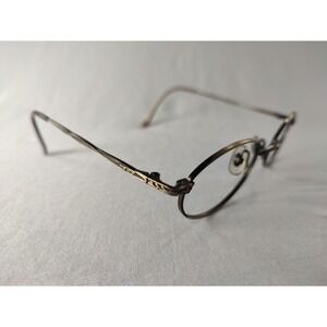 VTG Laura Ashley Ruth Antique Gold Oval Eyeglass Frames 47-20-135 Engraved Japan